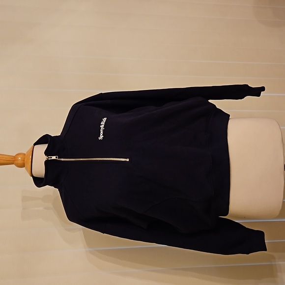 Sporty & Rich Tops - SPORTY & RICH NEW HEALTH QUARTER ZIP  Navy, SZ S - *Small flaw*